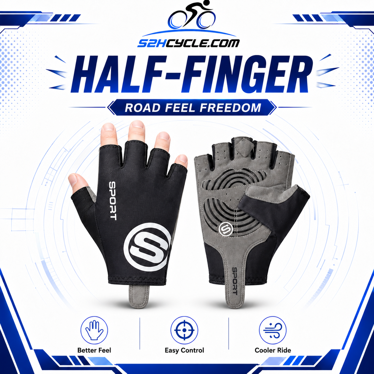 CP GLV02 ROAD BIKE SUPERLITE CYCLING GEL GLOVE - Image 8