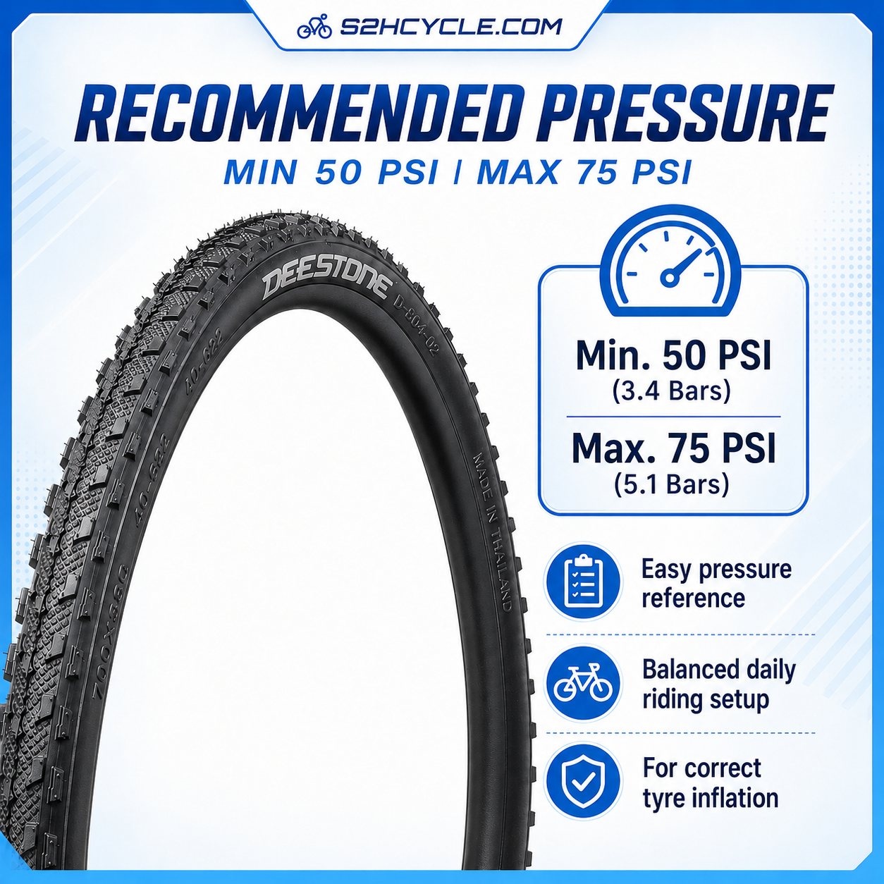 DEESTONE 700X38C 40-622 D-804-02 Tyre - Image 3