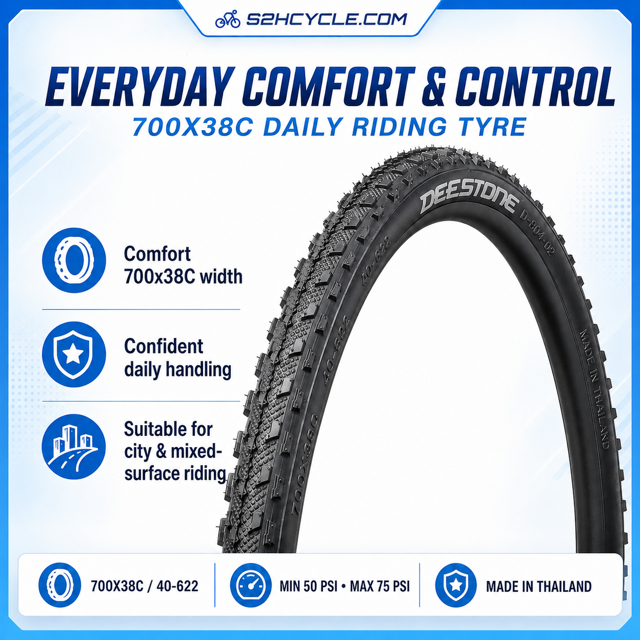 DEESTONE 700X38C 40-622 D-804-02 Tyre - Image 6