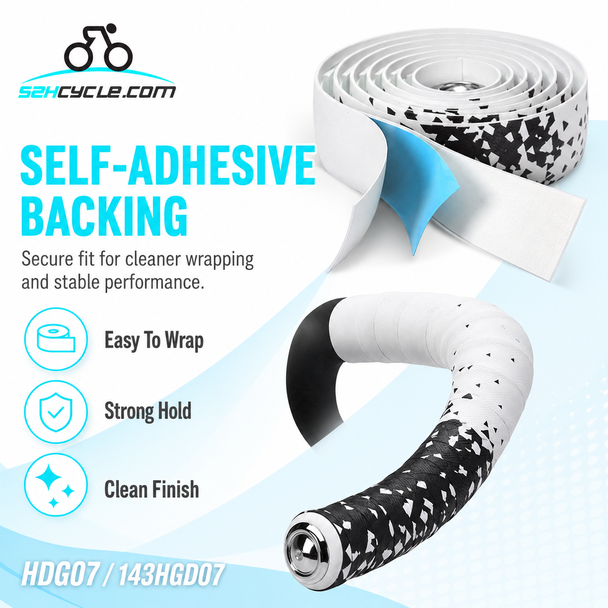 HDG07 Carbon Black Gradient Road Bike Handlebar Tape Anti-Slip Comfort Bar Tape - Image 4